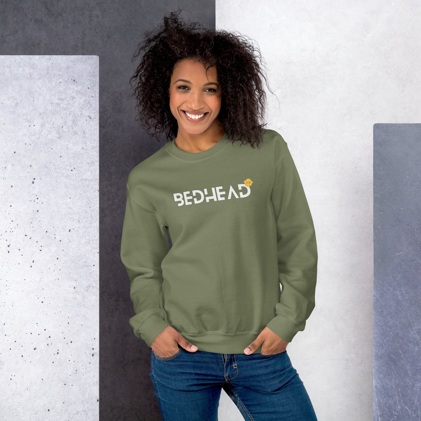 BEDHEAD WHITE TEXT Unisex Sweatshirt