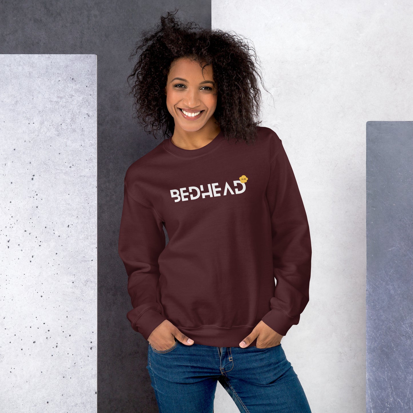 BEDHEAD WHITE TEXT Unisex Sweatshirt